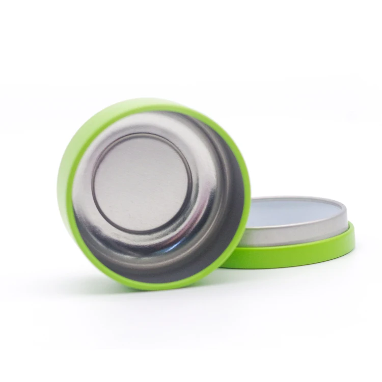 Gold Tea Tin Grey Tea Box Matte Green Small Round Shaped Tin Mini Tea Caddy