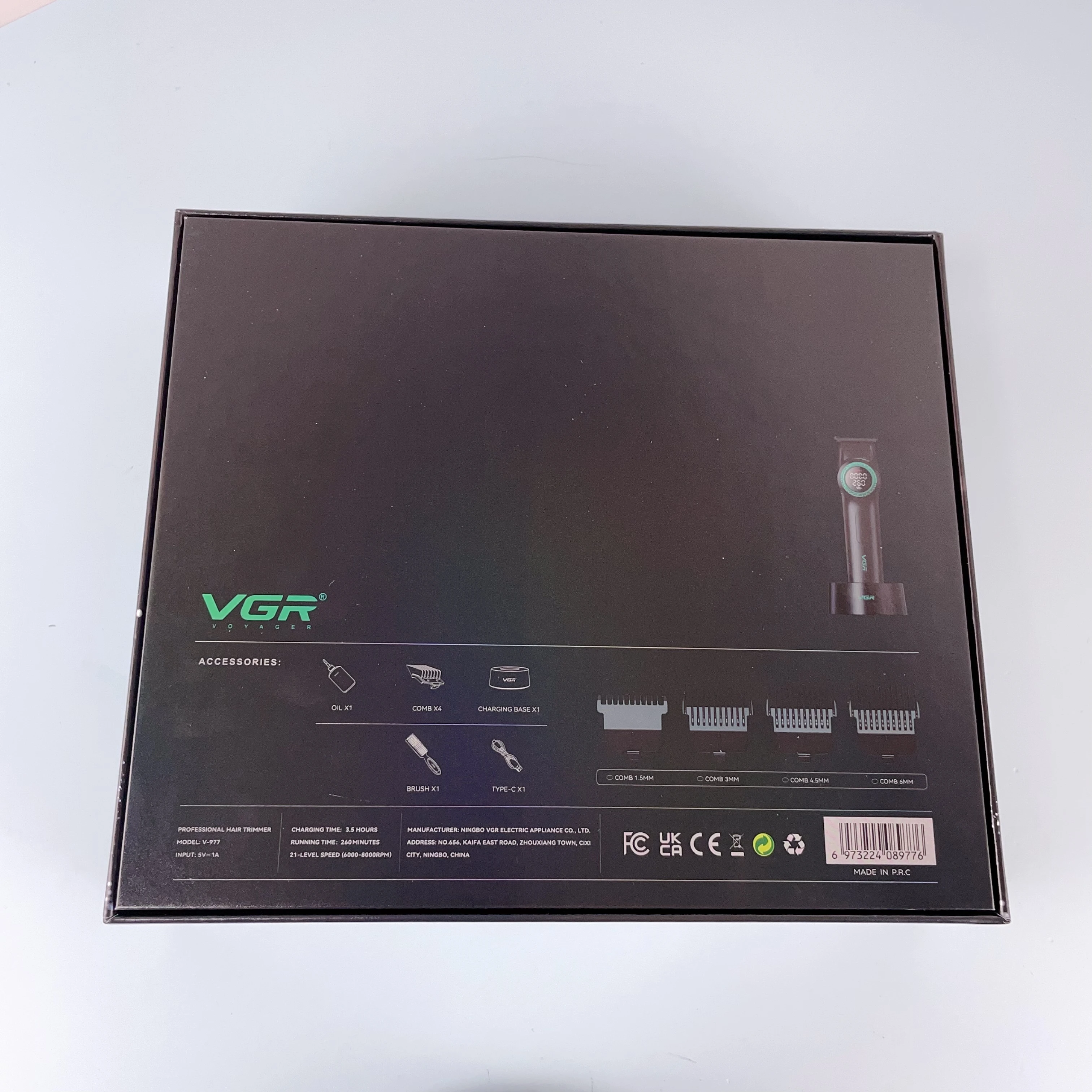 Vgr V-977 Ipx6 Прозрачный T-лезвие машинка для стрижки волос перезаряжаемый профессиональный триммер мужчин