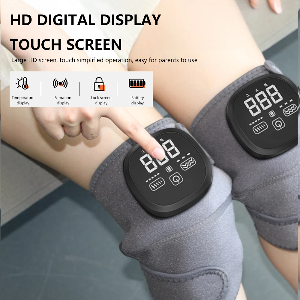 Hot Sale Smart Touch Screen Knee Massager with Infrared Heating Vibration Blood Circulation Kneepad for Pain Relief