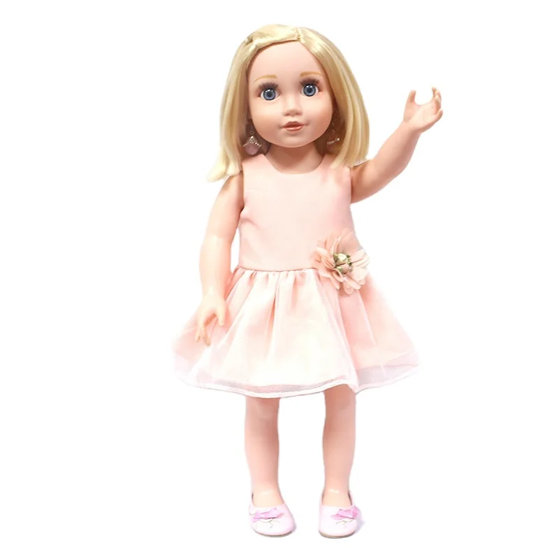 Custom 18 inch dolls made in China wholesale vinyl toy dolls with clothes and shoes