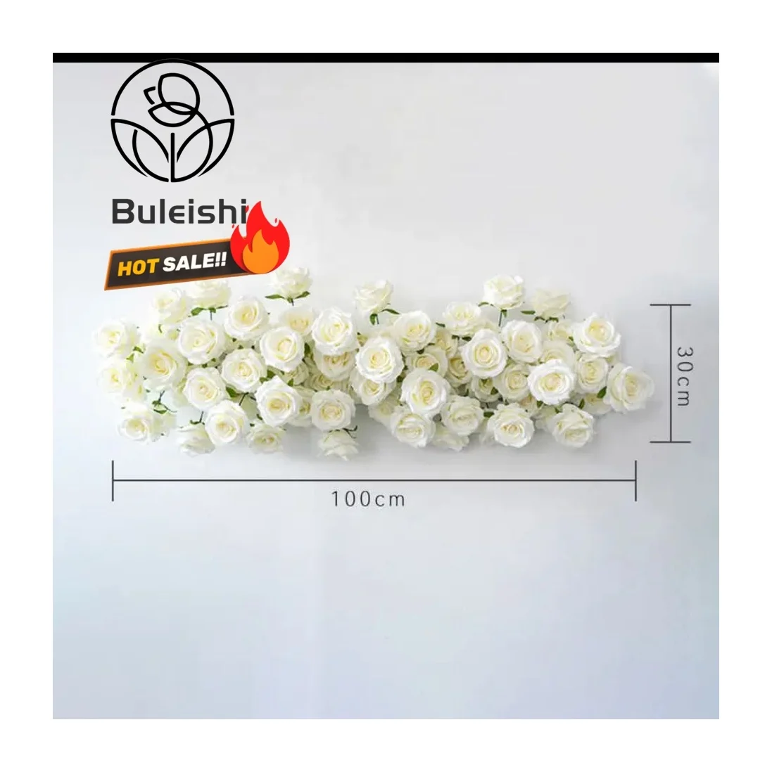 Blue and White Flower Table Runner Tow Corner Flower 100cm Red Artificial Flower Panel Runner