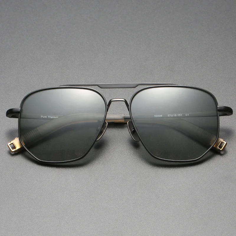 High Quality Night Vision Big Face Luxury Sunglasses Men Top Brand Square Titanium Designer Sunglasses Sun glasses Shades