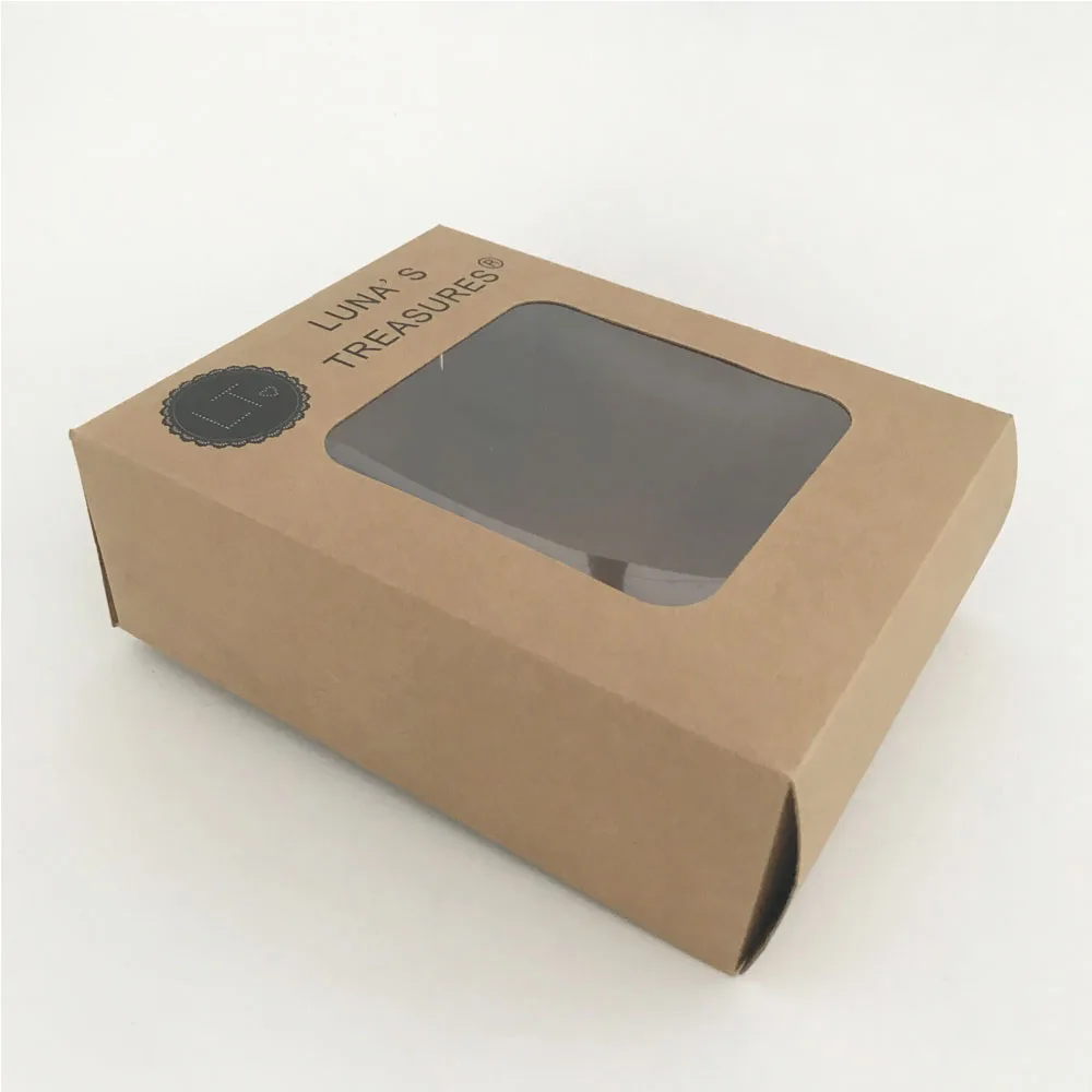 Высококачественная картонная коробка из крафт-бумаги с окошком по заводской цене