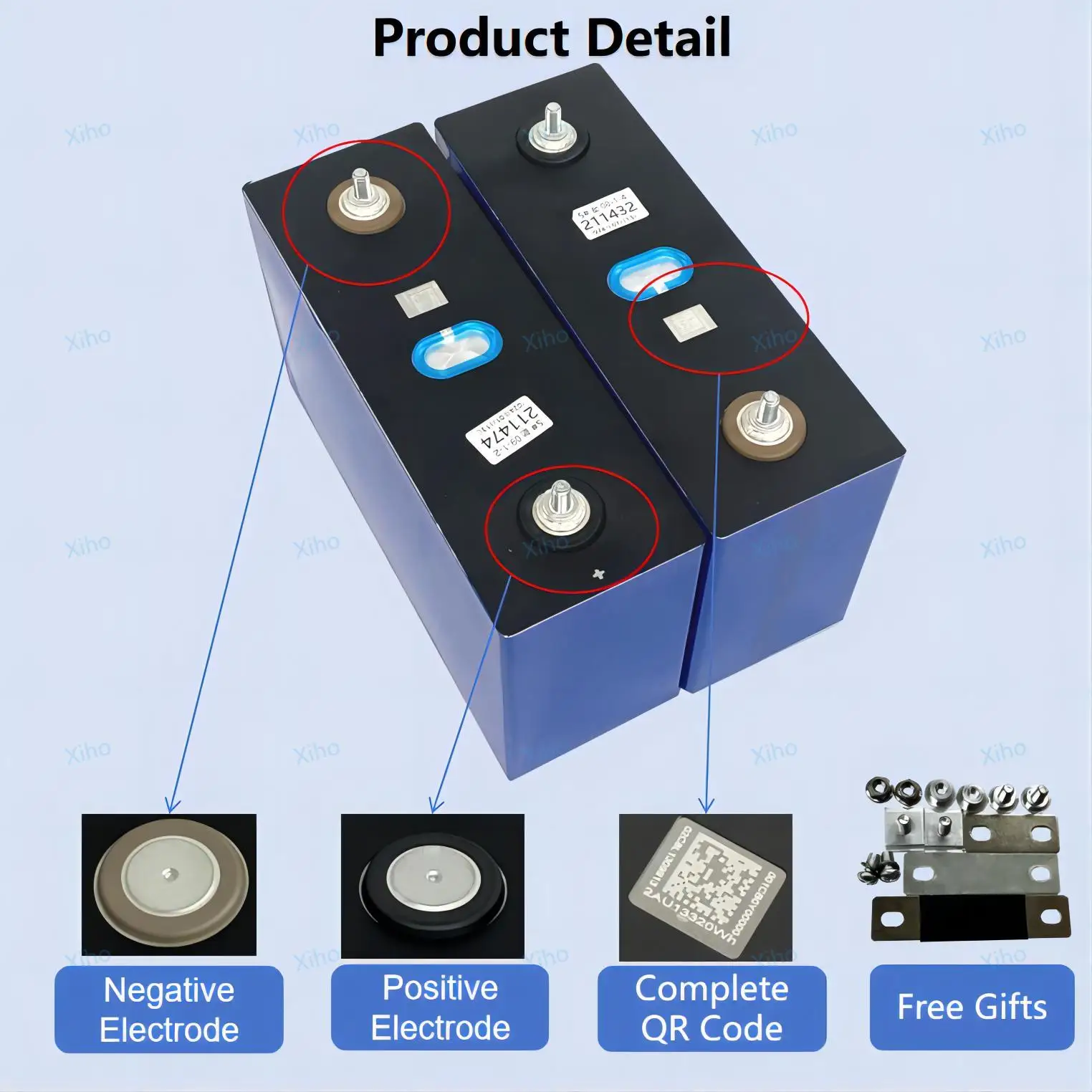 Xiho Catl 3.2V 204Ah 190Ah Rechargeable Lithium Iron Phosphate Battery Lifepo4 Cell Battery 12V 24V 48V Solar Storage System