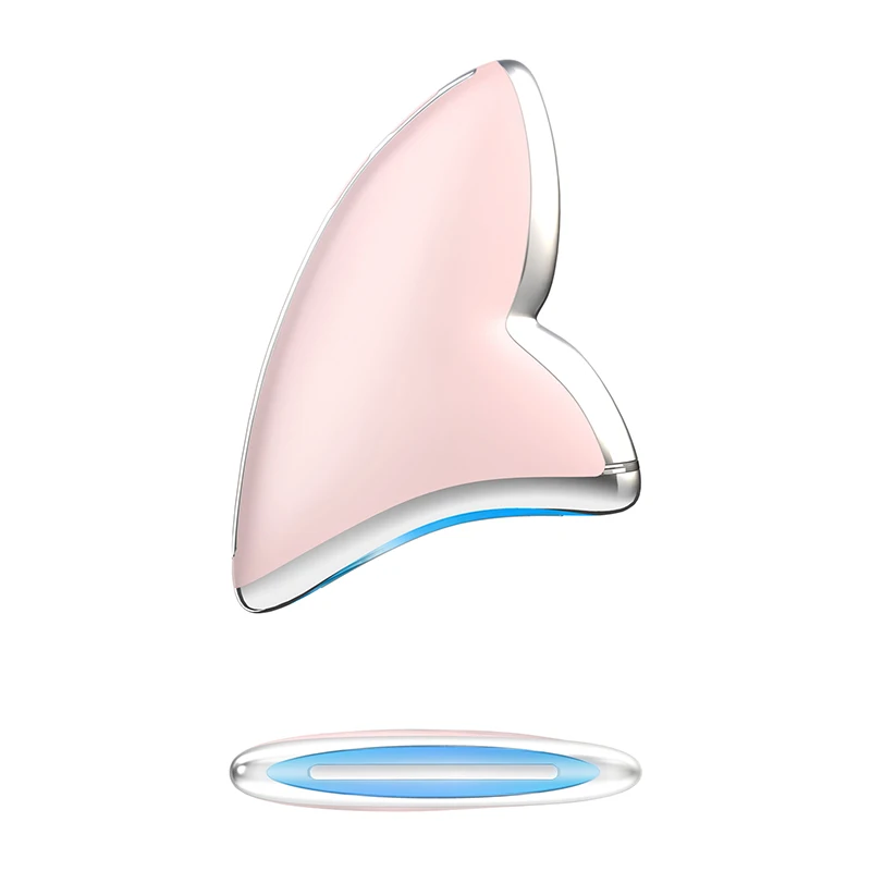 Rechargeable LED Vibration Face Lifting Neck Guard Massager Electric Guasha Tools Scrapping Guasha Board Portable EMS RF