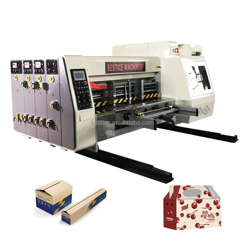 Industrial carton box printing slotting die-cutting making machine corrugated cardboard sheet printer machinery prices
