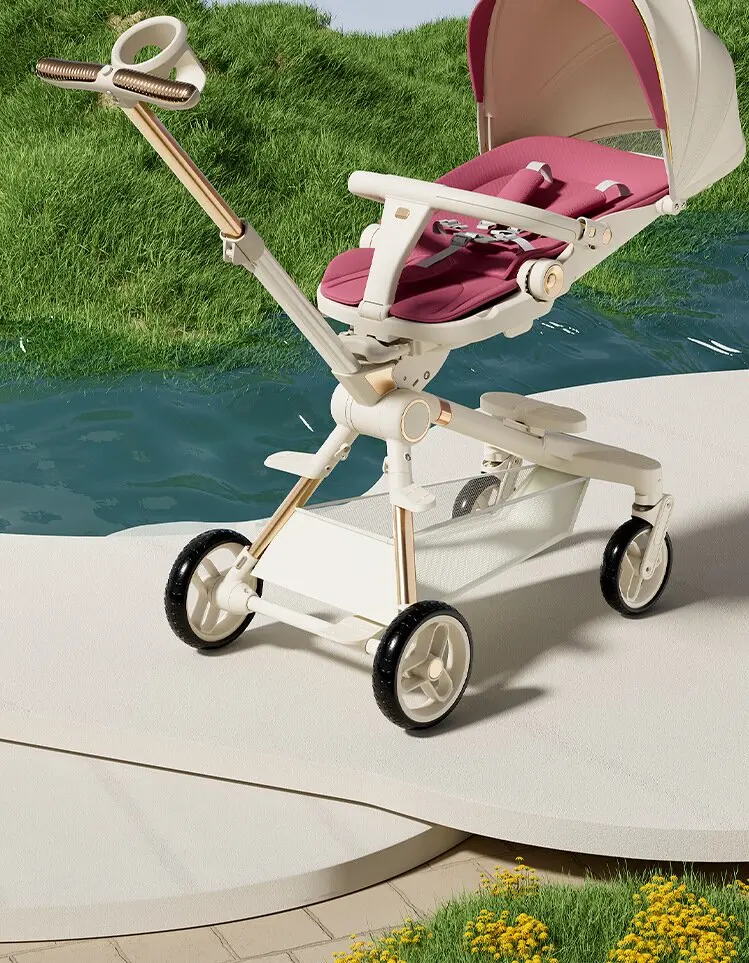 High Quality Chinese Factory Baby Kid 4 Wheels Stroller Scooter With Push Bar Balance Bicycles For Outdoor Walking Bike