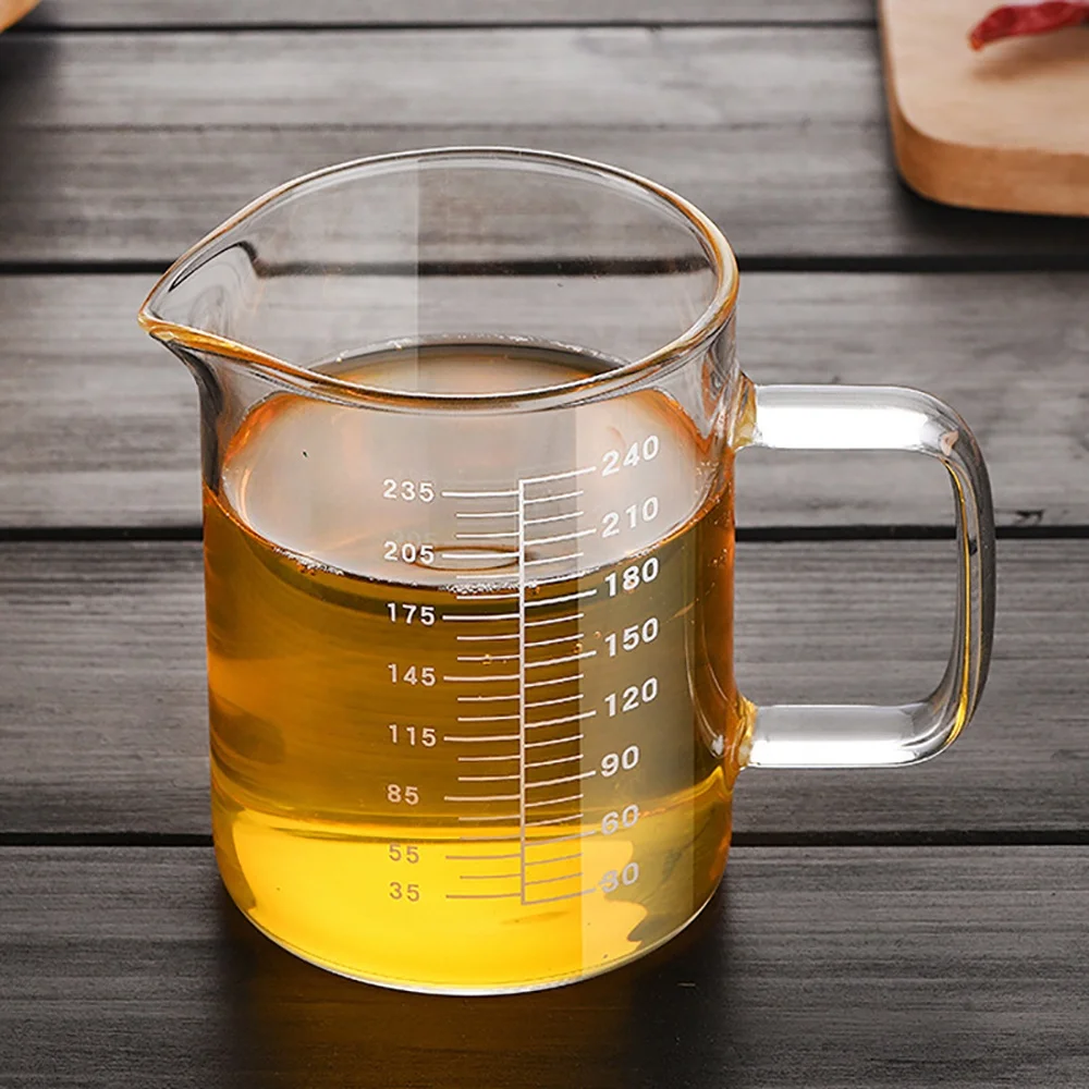 BCnmviku 240ML Measuring Cup Customizable Logo Glass Beaker For Kitchen Laboratory Heat Resistant Glass Kitchen Gadgets 2024