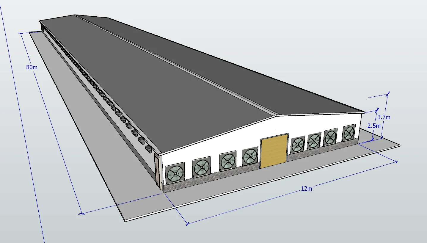 Low cost prefab steel structure chicken house build chicken coops / poultry farm house design