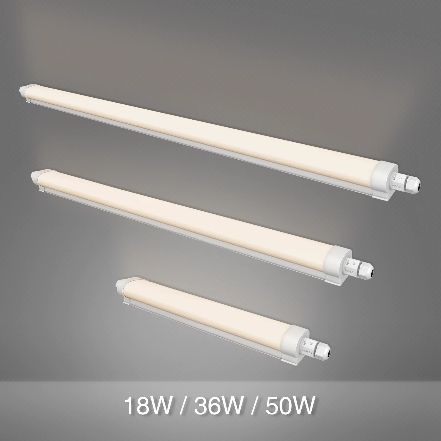 Stock In Germany waterproof lighting fixture 18w 30w 40w IP65 140lm/w led triproof Light