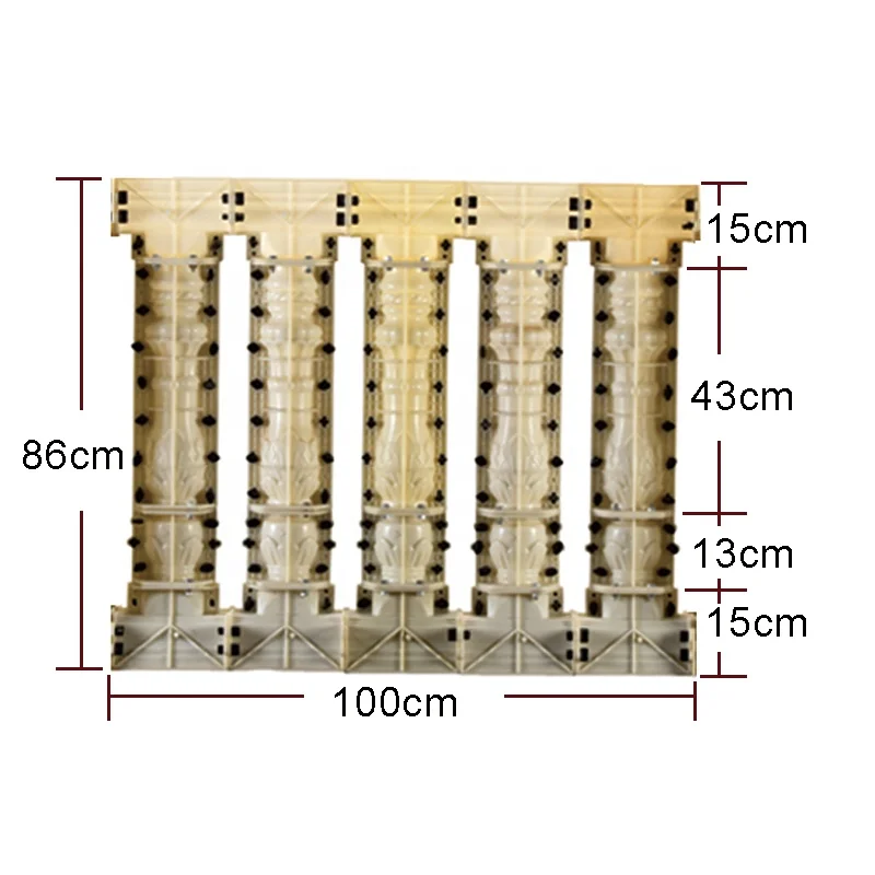 Professional sales of plastic prefabricated concrete railings mold balcony guardrail, garden railings