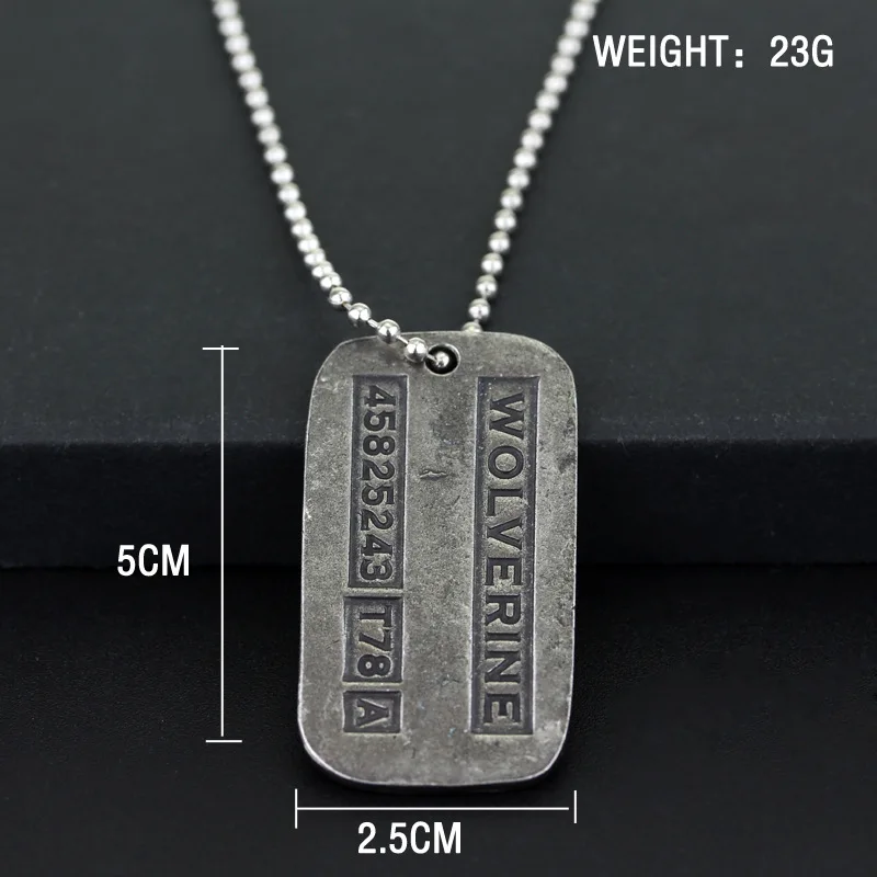 Hot Sale X-Men Wolverine Logan Brushed Steel Retro Pendant Necklace Fashion Body Chain