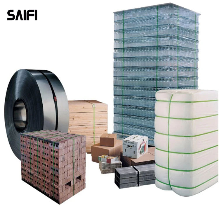 Автоматическая зеленая полиэфирная пластиковая обвязка в рулоне для машинной упаковки, ремешок для ПЭТ, лента для подержанных тюков для одежды