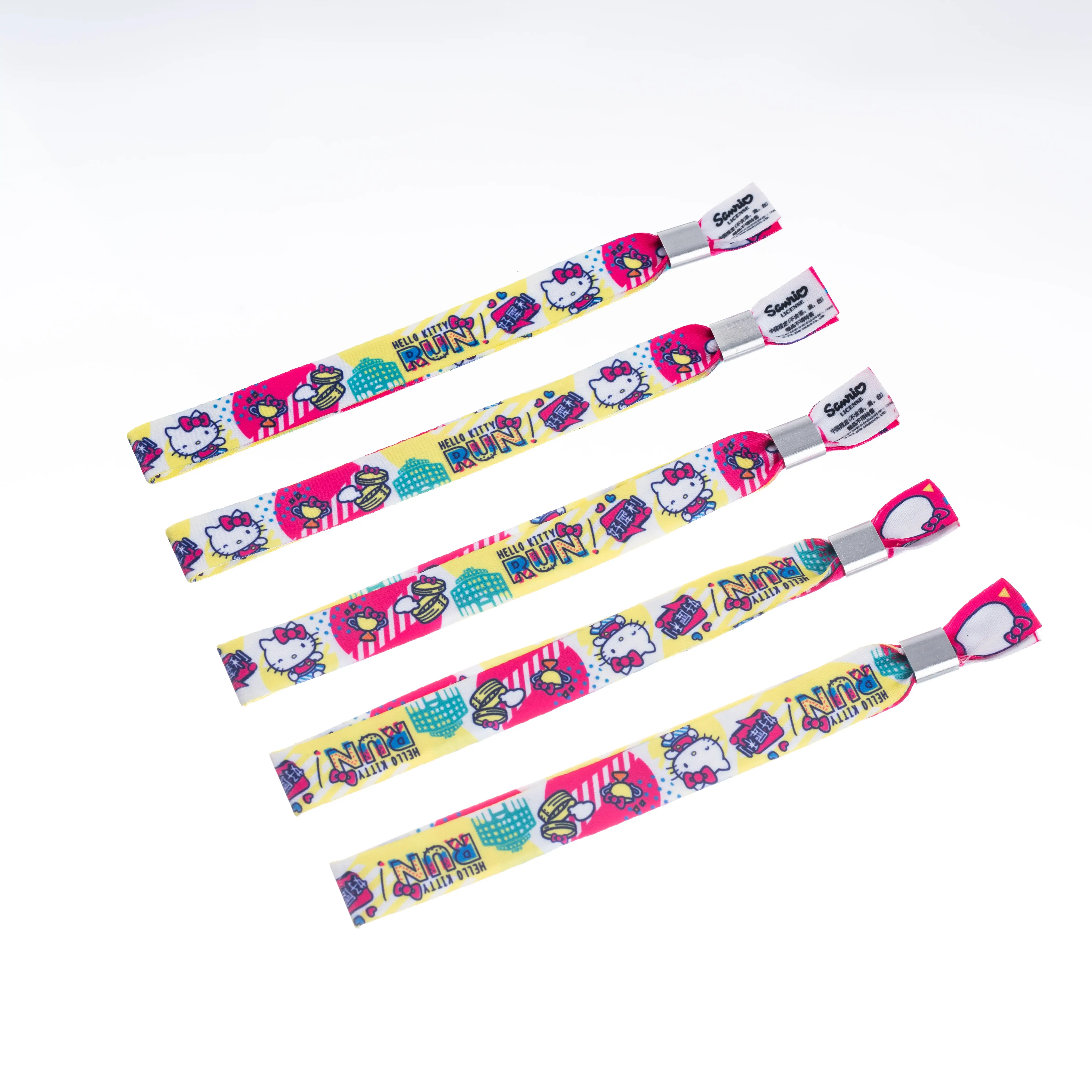 Рекламная застежка, атласная лента, тканевый концертный браслет, текстильные тканые браслеты для музыкальных фестивалей