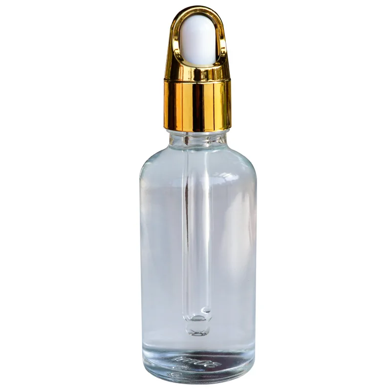 15ml clear oil glass bottle glass round pipette bamboo rubber dropper cap