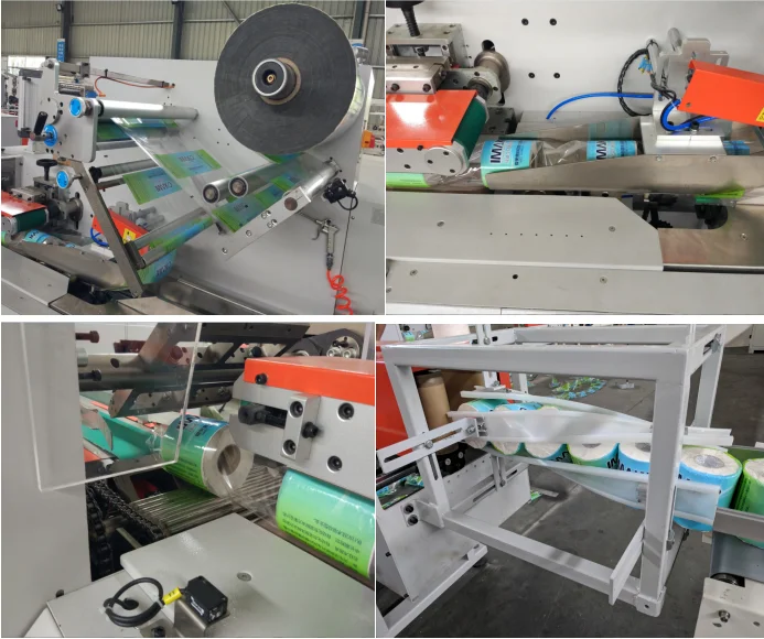 Full automatic toilet paper plastic film packaging machine,Single roll toilet paper wrapping machine