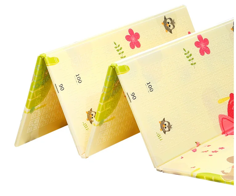 Eco Friendly Large Soft Waterproof Folding Baby Crawl Play Mat Double Side Colorful Cartoon Foldable Baby Play Mat