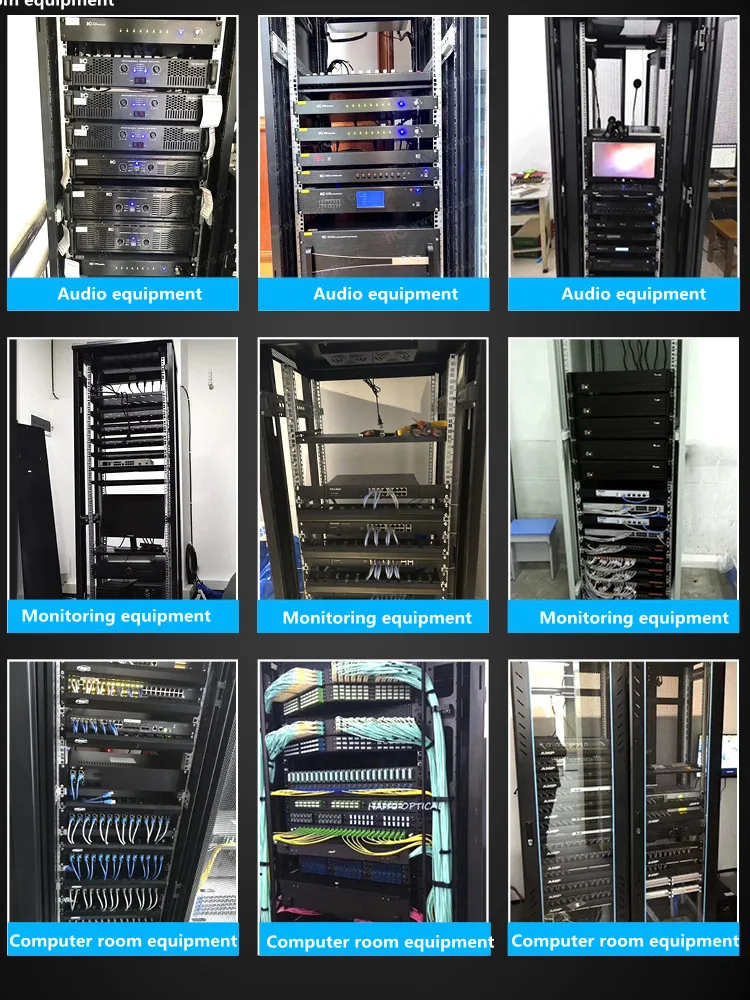 19 Inch SPCC 22U-42U network cabinet Open Frame open rack 4 post loading 150KG