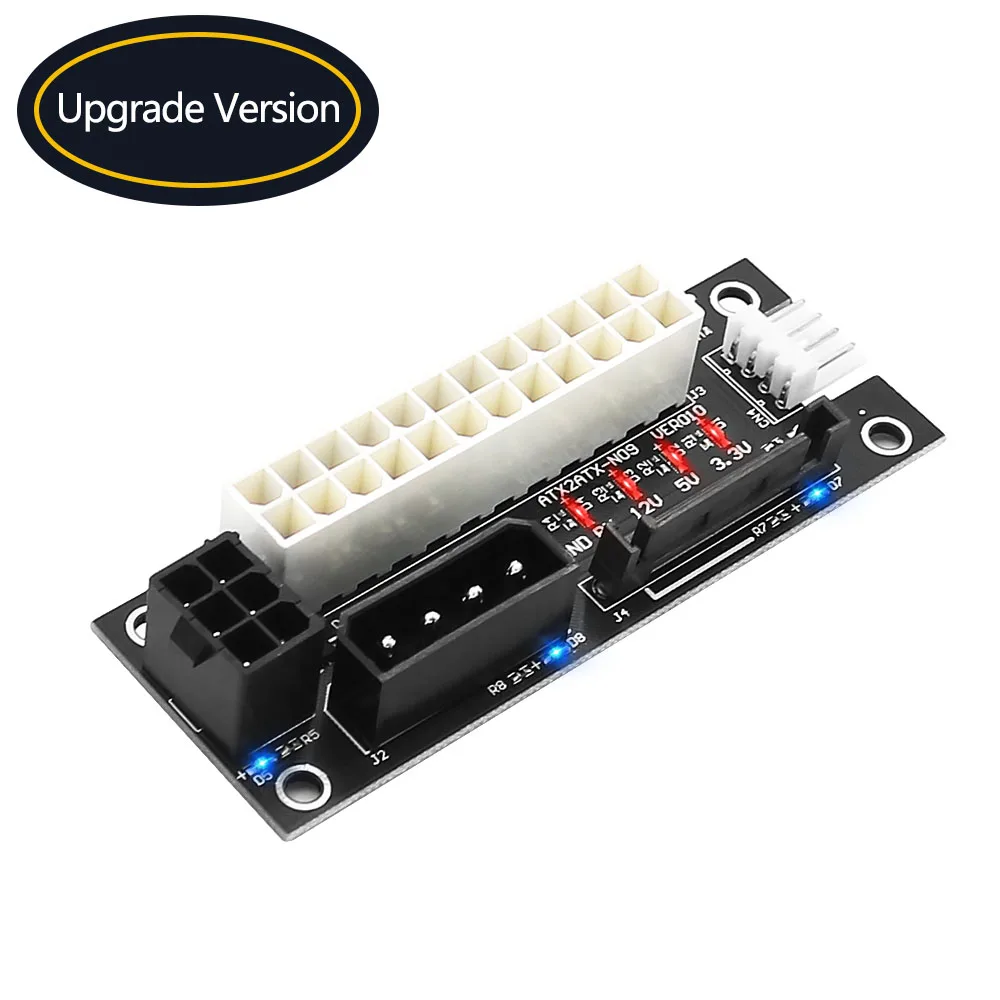 ADD2PSU Power Supply Connector 4 in 1 Molex 24Pin SATA ATX 6Pin  Dual PSU Multiple Power Supply Adapter