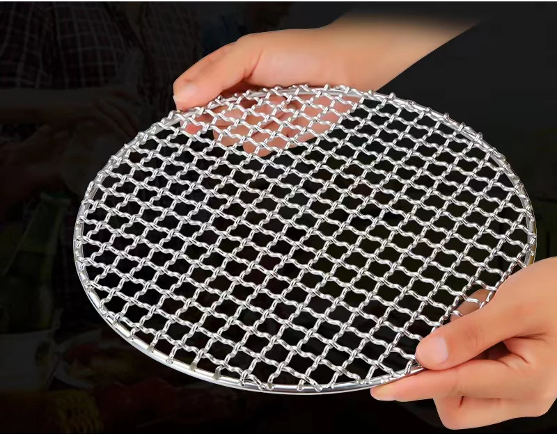 Пищевой уличный гриль для барбекю проволочная сетка многофункциональный круглый из нержавеющей стали проволока углеродистой