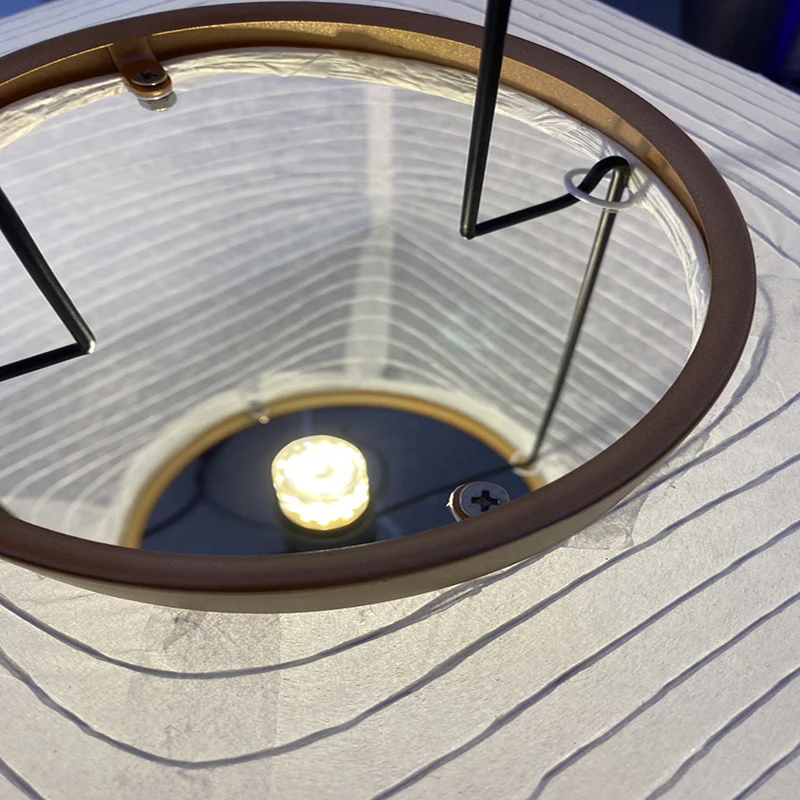 Handmade paper lamp  iron bracket  LED table light Diminum lantern floor lamp Bedroom decorative rice paper floor lamp