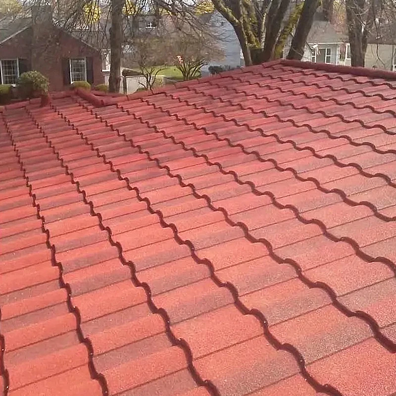 Nigeria Oem High Quality Stone Granules Coated Metal Roof Tile Al Zn Stone Roof Tiles Price