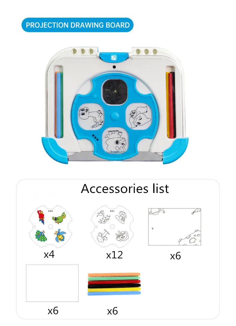 Drawing Projector Table for Kids Trace Draw Toy with Light Painting Art Child Education Doodle Board Desk Set Birthday Gifts