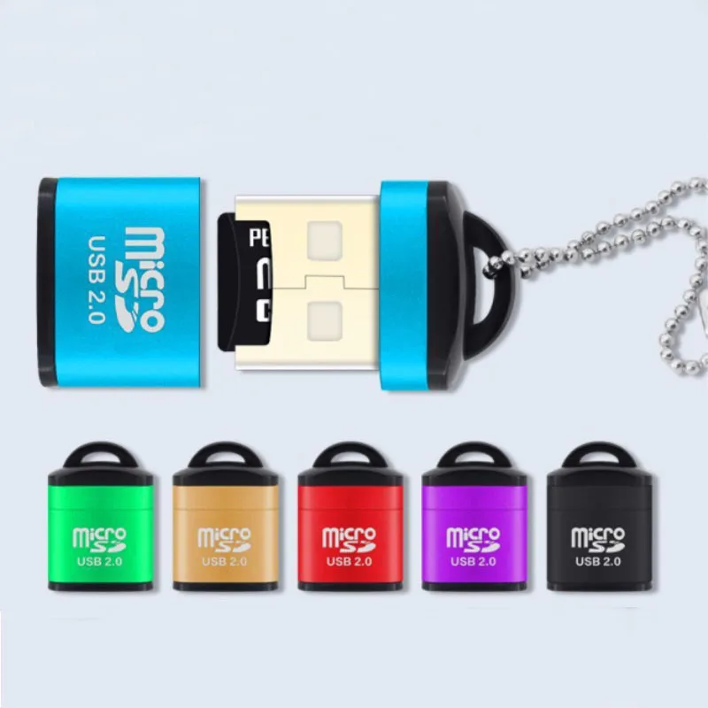 Aluminium alloy mini micro TF sd card reader USB 2.0 card reader read and write