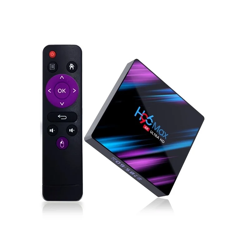 High Quality H96 MAX RK3318 dual wifi led display smart tv box android h96 max