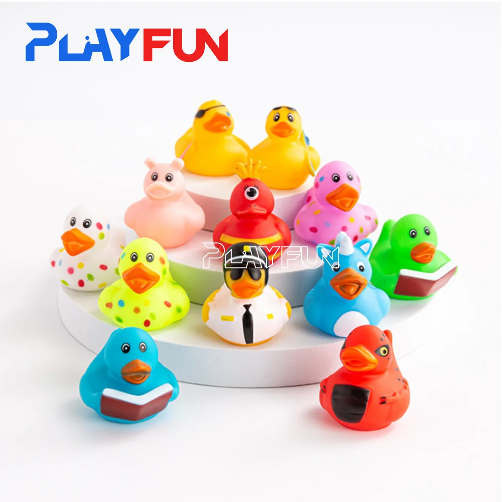 Eco Friendly Kids Bath Toys 2 Inch 6*5.5*5.5 Cm Santa Plastic Toy Animal Weighted Floating Race Bathtub Squeaky Rubber Ducks
