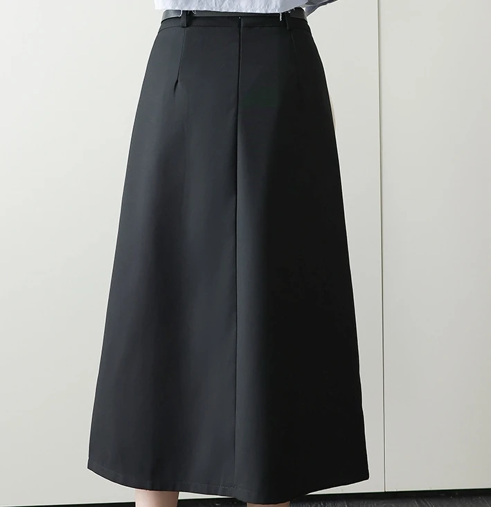 High waisted skirt Mid to long A-line pleated knee length skirt Big skirt