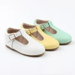 Hot Sale Fashion Spanish Baby Shoes Girls T-straps Green Baby Tbar Shoes For Spring Summer