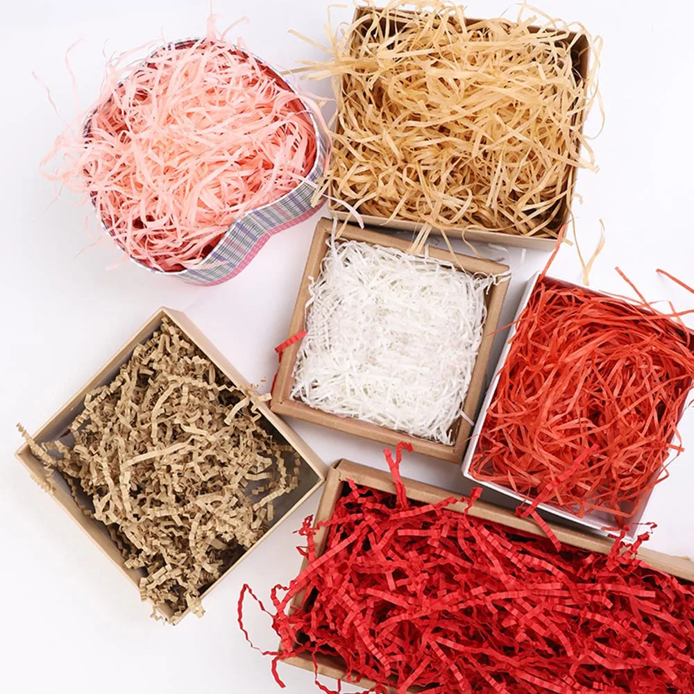 500G Each Pack Multi Colors Gift Box Packing Paper Paper Silk Crinkle Wave Birthday Party Shredded Paper For Packaging