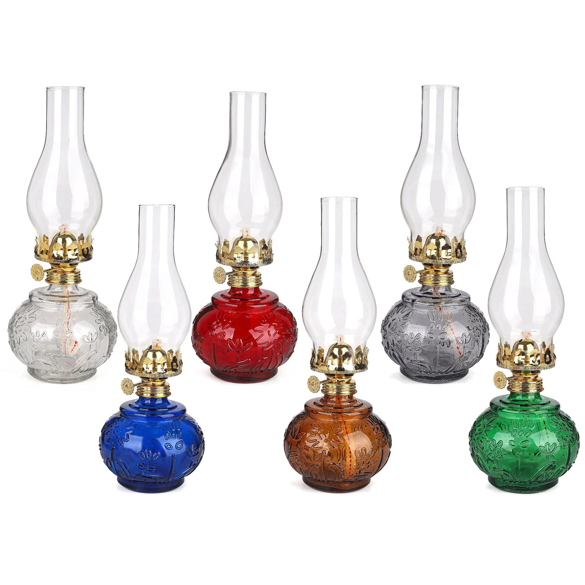 Modern Antique Vintage Decorative Electric Mini Round Glass Kerosene Oil Rustic Table Lamps