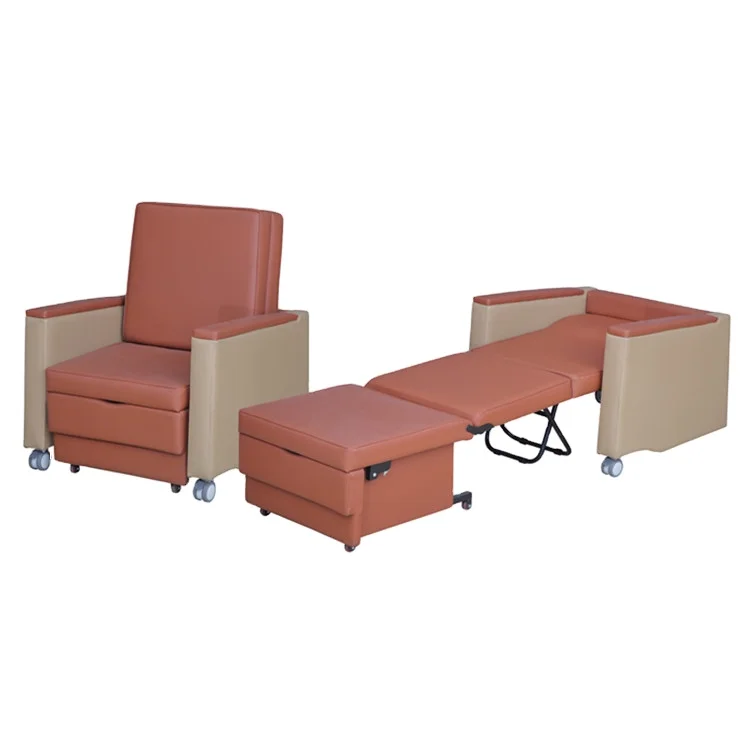 BR-CR15 Hospital Furniture Sleeping Chair In Patient Sofa Medical Clinic Room Family Waiting Reclining Accompany Attendant Chair