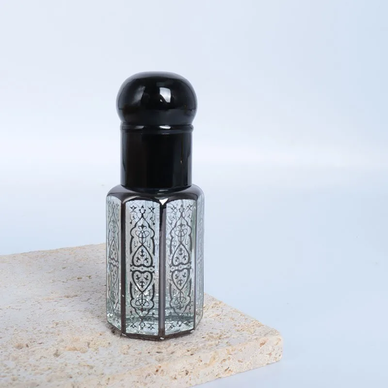 Custom Glass essential oil roller bottle empty 3ml 6ml 12ml crystal attar perfume roll on bottles