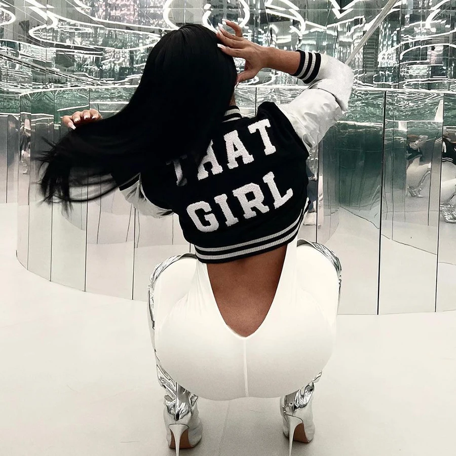 33900 Fall 2023 Letterman Jacket Embroidery Patchwork Baseball Uniform Outfit Varsity Jacket