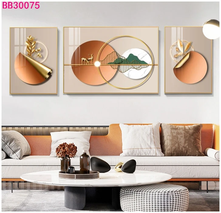 Wholesale Modern Home Decor Crystal Porcelain 3D Effect Abstract wall art with metal frame