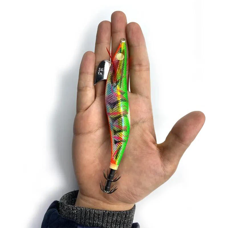 Japanese 15G/20G Yo-zuri Mold Wooden Egi Shrimp Fishing Lure Squid Hook Jig egi squid jig