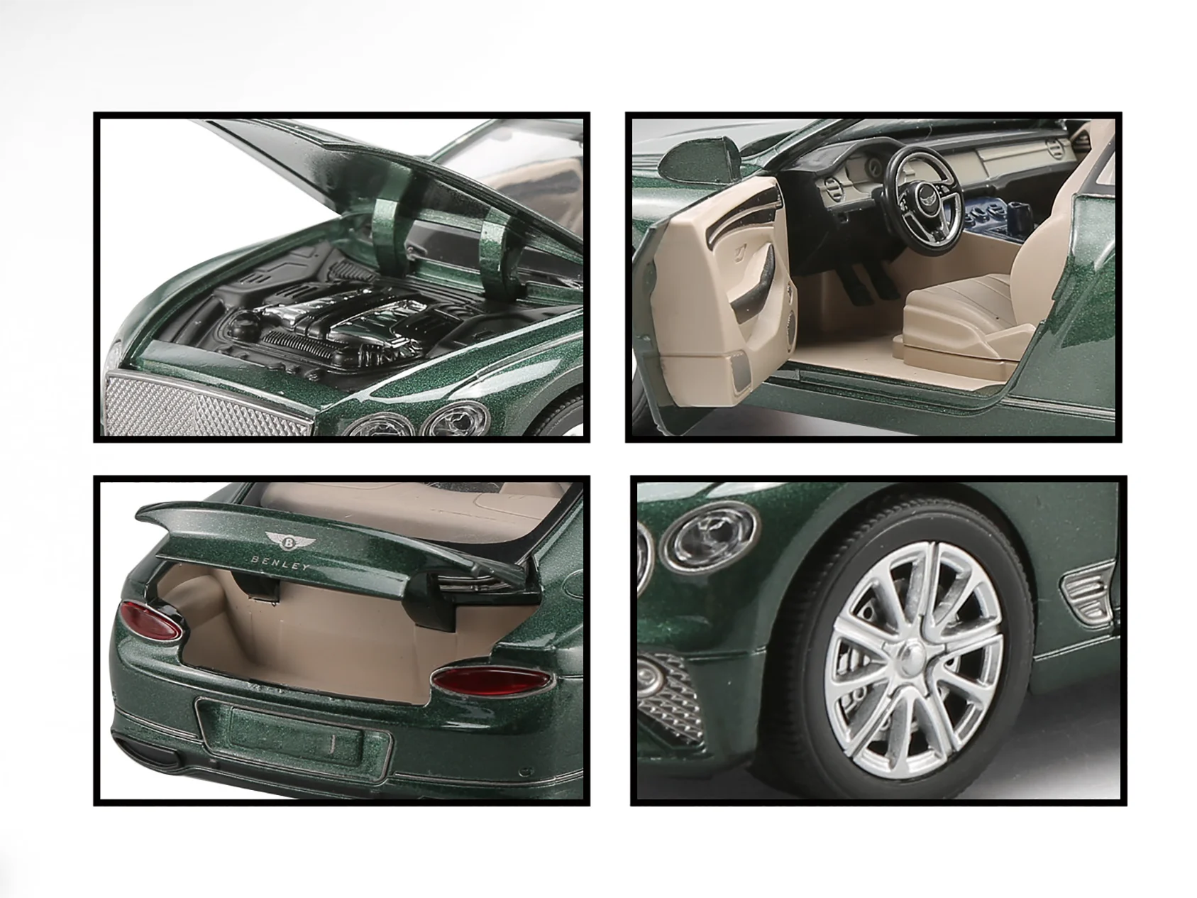 1: 24 Continental Bingley Diecast  Model Cars Pull Back With Simulation Lights And Sound Doors Open Diecast Model Car Toys