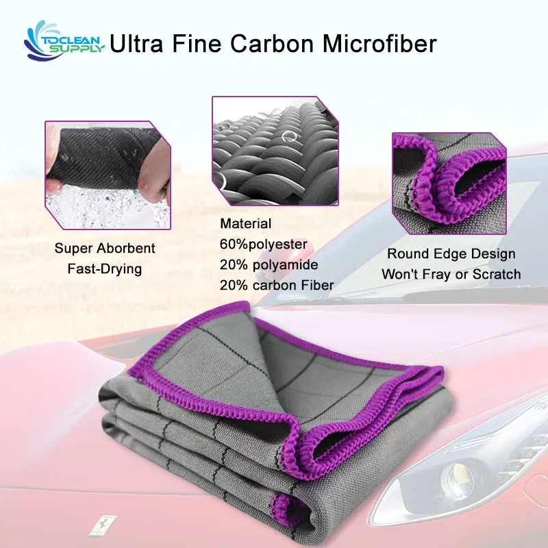 Super absorbent car drying towel roll for car towels Free-scratch  pull off drying towel cars carbon fiber