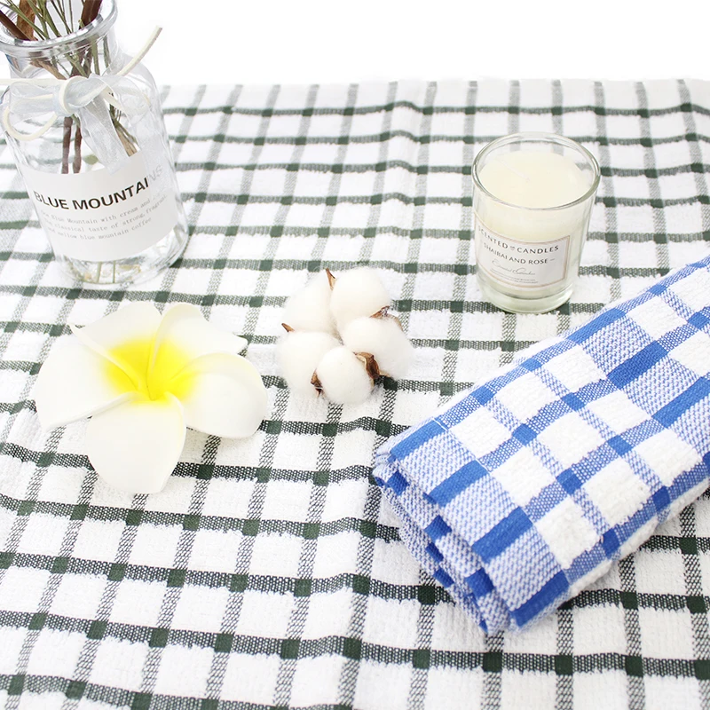 Hot Sale OEKO TEX Eco Friendly Tea Table 100% Organic Cotton Wiping Cloth Custom Placemat Grid Kitchen Cotton Rags Tea Towel