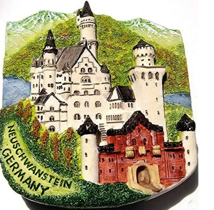 Resin Neuschwanstein Castle Germany 3D refrigerator magnets Travel souvenirs Home and kitchen decoration magnetic stickers