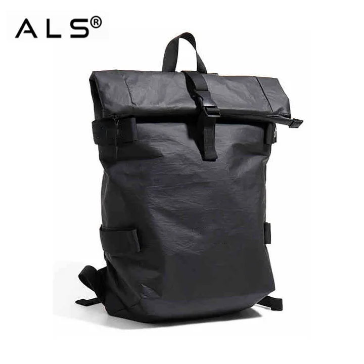 Черный бумажный рюкзак Tyvek городской для путешествий