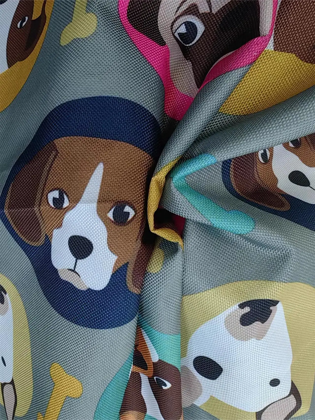 Custom Design Printing Dog Pattern Waterproof 600d Polyester Oxford Fabric with Pu Backing