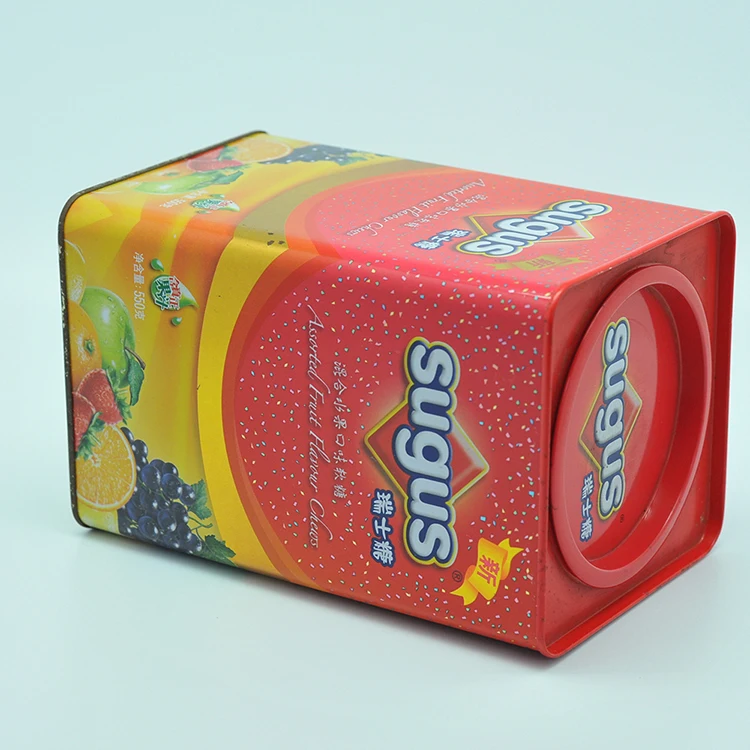 empty metal tin boxes sugus sweet tin can wholesale