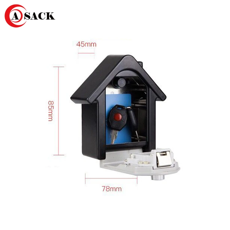 New Design high quality two key safe box and security 4 digits Box Wall Mount house shape combination key safe box outdoor