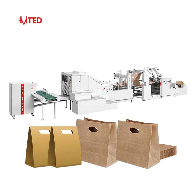 RZFD-450D Advanced technology Easy maintenance Food packaging paper bag machine with die cut handle