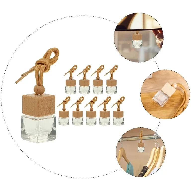 5Ml 10Ml15ml Polymer Clay Car Hanging Perfume Bottle Air Freshener Car Diffuser Glass Bottles