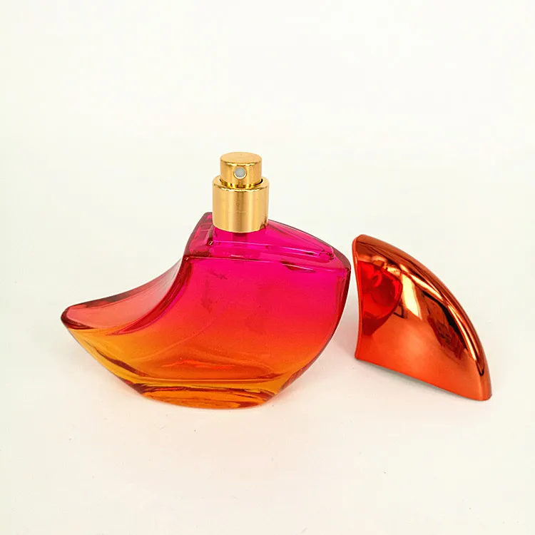 Factory Hot Sell Moon Shape Perfume Glass Bottle PUMP Sprayer Screen Printing 50ml Customized